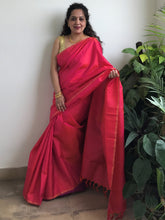 Load image into Gallery viewer, Pink Kanjeevaram Silk Saree

