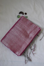 Load image into Gallery viewer, Pink and Silver Tissue Cotton Saree
