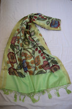 Load image into Gallery viewer, Pista Green Chanderi Benarasi Suit with Kalamkari Dupatta
