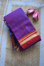 Load image into Gallery viewer, Purple &amp; Red Dual Tone Cotton Silk Ilkal Saree
