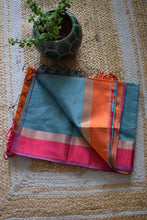 Load image into Gallery viewer, Powder Blue Maheshwari Silk Cotton Saree
