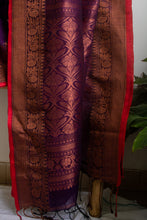 Load image into Gallery viewer, Purple Linen Jamdani Saree
