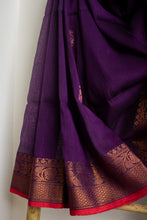 Load image into Gallery viewer, Purple Linen Jamdani Saree
