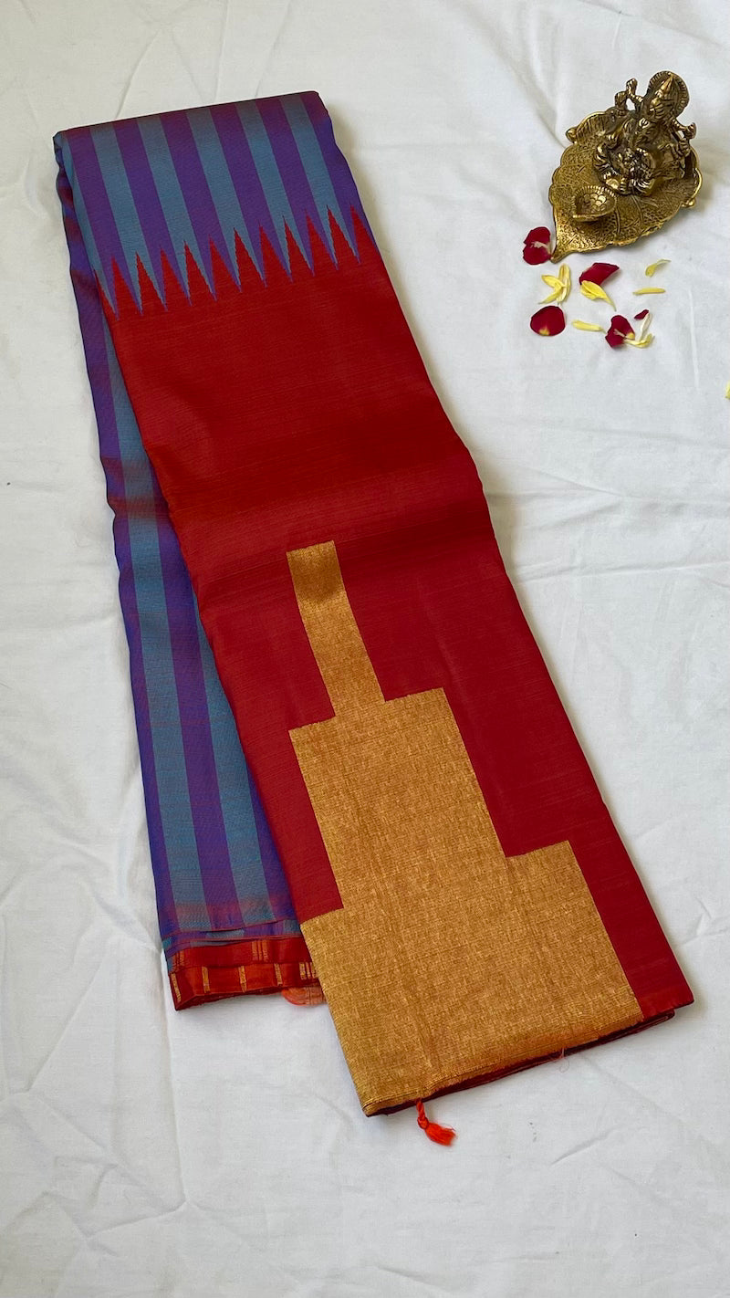 Purple Kanjeevaram Silk Saree