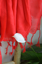 Load image into Gallery viewer, Red Plain Cotton Saree
