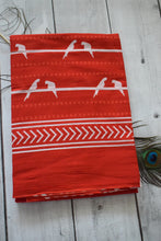 Load image into Gallery viewer, Red Bagru Printed Mul Cotton Saree
