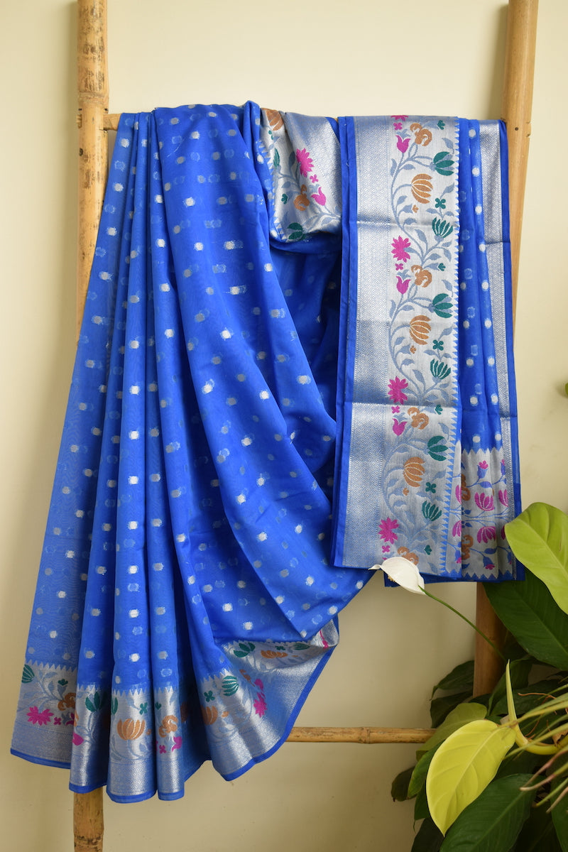 Royal Blue Benarasi Soft Georgette Saree