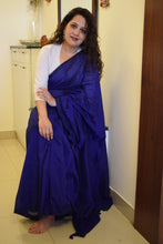 Load image into Gallery viewer, Royal Blue Plain Cotton Saree
