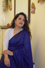 Load image into Gallery viewer, Royal Blue Plain Cotton Saree
