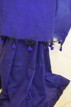 Load image into Gallery viewer, Royal Blue Plain Cotton Saree
