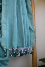 Load image into Gallery viewer, Sea Foam Green Plain Cotton Saree
