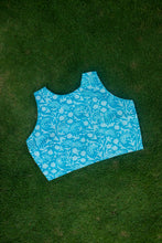 Load image into Gallery viewer, Sky Blue Cotton Block Printed Blouse
