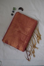 Load image into Gallery viewer, Sunset Orange Tissue Cotton Saree
