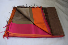 Load image into Gallery viewer, Tan Maheshwari Silk Cotton Saree

