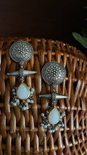 Load image into Gallery viewer, White Stone Silver Lookalike Earrings
