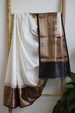 Load image into Gallery viewer, Off White Benarasi Linen Saree
