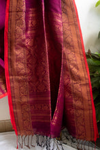 Load image into Gallery viewer, Wine Linen Jamdani Saree
