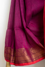 Load image into Gallery viewer, Wine Linen Jamdani Saree
