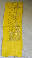 Load image into Gallery viewer, Yellow Muslin Silk Suit Dupatta Set with Gotapatti Work
